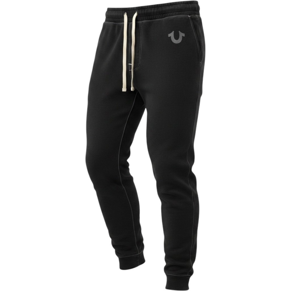 True Religion Mens Classic Logo Jogger Sweatpants Black XXL 103070 NWT